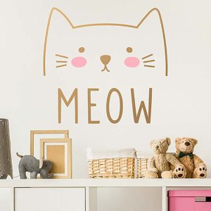 ”Meow” katt vinyl vägg klistermärken