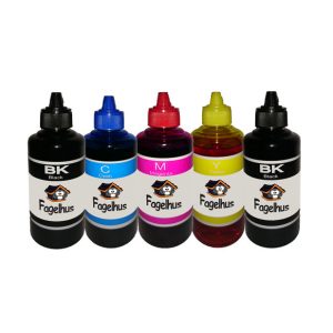 5 färg set refillbläck i flaska (CMYK med Svart pigment bläck) 100ml