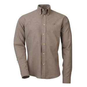 Christopher Brushed Cotton Shirt - Camel