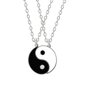 Yin och yang halsband för bästa vänner 2 st/förp