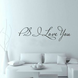 ”P.S. I Love You” vinyl vägg klistermärken 60×17 cm