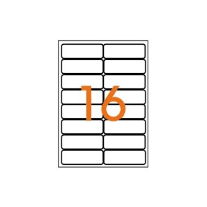 Självhäftande papper A4 50 ark/förp 16 (99x34mm) rundade hörn