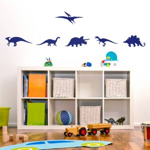 6 dinosaurier vinyl vägg klistermärken