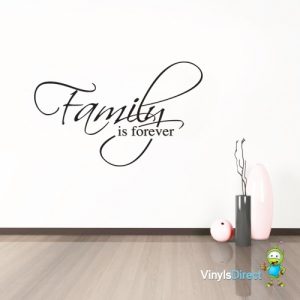 ”Family is forever” vinyl vägg klistermärken 45×27 cm