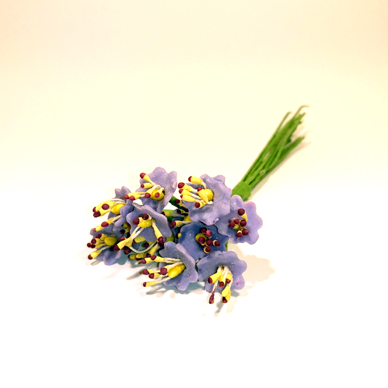 Mini blommor dekoration bukett (lila, blå, gul, röd) - Bild 3
