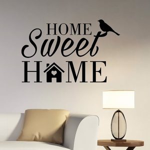 ”Home sweet home” med fågelholk vinyl vägg klistermärken